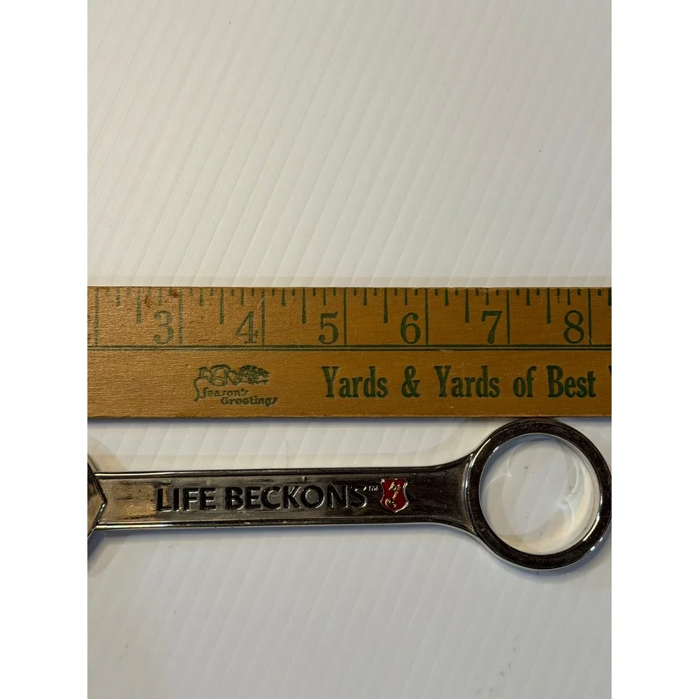 VTG Beck's Beer Bottle Opener Silver Red Key Logo Life Beckon Barware Breweriana